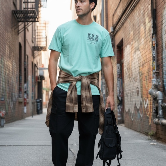 Hanes Georgie’s Alibi Monkey Bar Graphic Tee Mint Regular - Picture 4 of 7